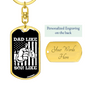 Dad Like Son Like Fishing Keychain Stainless Steel or 18k Gold Dog Tag Keyring-Express Your Love Gifts