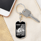 Dad Like Son Like Fishing Keychain Stainless Steel or 18k Gold Dog Tag Keyring-Express Your Love Gifts