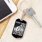 Dad Like Son Like Fishing Keychain Stainless Steel or 18k Gold Dog Tag Keyring-Express Your Love Gifts