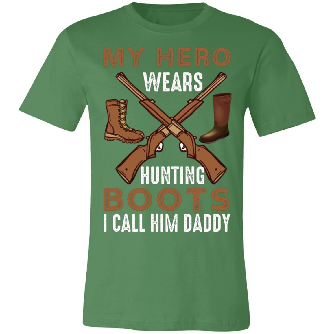 Dad My Hero Wears a Hunting Boot Hunter Gift T-Shirt-Express Your Love Gifts