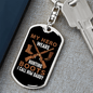 Dad My Hero Wears A Hunting Boot Keychain Stainless Steel or 18k Gold Dog Tag Keyring-Express Your Love Gifts