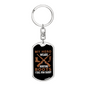 Dad My Hero Wears A Hunting Boot Keychain Stainless Steel or 18k Gold Dog Tag Keyring-Express Your Love Gifts