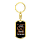 Dad My Hero Wears A Hunting Boot Keychain Stainless Steel or 18k Gold Dog Tag Keyring-Express Your Love Gifts