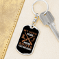 Dad My Hero Wears A Hunting Boot Keychain Stainless Steel or 18k Gold Dog Tag Keyring-Express Your Love Gifts