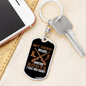 Dad My Hero Wears A Hunting Boot Keychain Stainless Steel or 18k Gold Dog Tag Keyring-Express Your Love Gifts