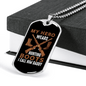 Dad My Hero Wears A Hunting Boot Necklace Stainless Steel or 18k Gold Dog Tag 24" Chain-Express Your Love Gifts
