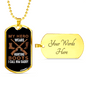 Dad My Hero Wears A Hunting Boot Necklace Stainless Steel or 18k Gold Dog Tag 24" Chain-Express Your Love Gifts