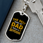 Dad Raises a Bitcoin Crypto Keychain Stainless Steel or 18k Gold Dog Tag Keyring-Express Your Love Gifts