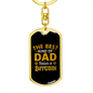 Dad Raises a Bitcoin Crypto Keychain Stainless Steel or 18k Gold Dog Tag Keyring-Express Your Love Gifts