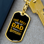 Dad Raises a Bitcoin Crypto Keychain Stainless Steel or 18k Gold Dog Tag Keyring-Express Your Love Gifts