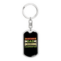 Dad Raises A Carpenter Swivel Keychain Woodworker Dog Tag Stainless Steel or 18k Gold-Express Your Love Gifts