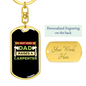 Dad Raises A Carpenter Swivel Keychain Woodworker Dog Tag Stainless Steel or 18k Gold-Express Your Love Gifts