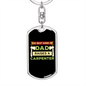 Dad Raises A Carpenter Swivel Keychain Woodworker Dog Tag Stainless Steel or 18k Gold-Express Your Love Gifts