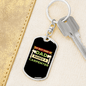 Dad Raises A Carpenter Swivel Keychain Woodworker Dog Tag Stainless Steel or 18k Gold-Express Your Love Gifts