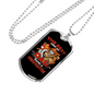 Dad Raises A Firefighter Gift Stainless Steel or 18k Gold Dog Tag 24" Chain-Express Your Love Gifts