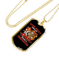 Dad Raises A Firefighter Gift Stainless Steel or 18k Gold Dog Tag 24" Chain-Express Your Love Gifts