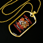 Dad Raises A Firefighter Gift Stainless Steel or 18k Gold Dog Tag 24" Chain-Express Your Love Gifts