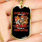 Dad Raises A Firefighter Gift Stainless Steel or 18k Gold Dog Tag 24" Chain-Express Your Love Gifts
