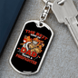 Dad Raises A Firefighter Keychain Stainless Steel or 18k Gold Dog Tag Keyring-Express Your Love Gifts