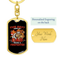 Dad Raises A Firefighter Keychain Stainless Steel or 18k Gold Dog Tag Keyring-Express Your Love Gifts