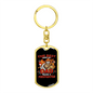 Dad Raises A Firefighter Keychain Stainless Steel or 18k Gold Dog Tag Keyring-Express Your Love Gifts