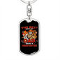 Dad Raises A Firefighter Keychain Stainless Steel or 18k Gold Dog Tag Keyring-Express Your Love Gifts