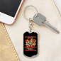 Dad Raises A Firefighter Keychain Stainless Steel or 18k Gold Dog Tag Keyring-Express Your Love Gifts