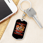 Dad Raises A Firefighter Keychain Stainless Steel or 18k Gold Dog Tag Keyring-Express Your Love Gifts