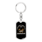 Dad Raises Carpenter Swivel Keychain Woodworker Dog Tag Stainless Steel or 18k Gold-Express Your Love Gifts