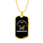 Dad Raises Carpenter Woodworker Dog Tag Stainless Steel or 18k Gold W 24"-Express Your Love Gifts