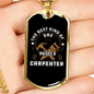 Dad Raises Carpenter Woodworker Dog Tag Stainless Steel or 18k Gold W 24"-Express Your Love Gifts