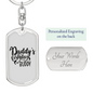 Dad'S Fishing Buddy Keychain Stainless Steel or 18k Gold Dog Tag Keyring-Express Your Love Gifts