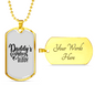 Dad'S Fishing Buddy Necklace Stainless Steel or 18k Gold Dog Tag 24" Chain-Express Your Love Gifts