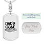 Dad'S Gone Fishing Keychain Stainless Steel or 18k Gold Dog Tag Keyring-Express Your Love Gifts