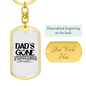 Dad'S Gone Fishing Keychain Stainless Steel or 18k Gold Dog Tag Keyring-Express Your Love Gifts
