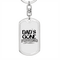 Dad'S Gone Fishing Keychain Stainless Steel or 18k Gold Dog Tag Keyring-Express Your Love Gifts