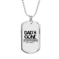 Dad'S Gone Fishing Necklace Stainless Steel or 18k Gold Dog Tag 24" Chain-Express Your Love Gifts