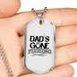 Dad'S Gone Fishing Necklace Stainless Steel or 18k Gold Dog Tag 24" Chain-Express Your Love Gifts
