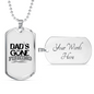 Dad'S Gone Fishing Necklace Stainless Steel or 18k Gold Dog Tag 24" Chain-Express Your Love Gifts