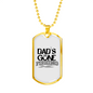 Dad'S Gone Fishing Necklace Stainless Steel or 18k Gold Dog Tag 24" Chain-Express Your Love Gifts
