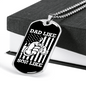 Dad Son Fishing Necklace Stainless Steel or 18k Gold Dog Tag 24' Chain-Express Your Love Gifts