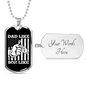 Dad Son Fishing Necklace Stainless Steel or 18k Gold Dog Tag 24' Chain-Express Your Love Gifts
