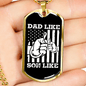 Dad Son Fishing Necklace Stainless Steel or 18k Gold Dog Tag 24' Chain-Express Your Love Gifts