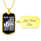 Dad Son Fishing Necklace Stainless Steel or 18k Gold Dog Tag 24' Chain-Express Your Love Gifts