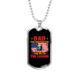 Dad The Firefighter Gift Stainless Steel or 18k Gold Dog Tag 24" Chain-Express Your Love Gifts