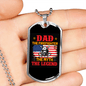 Dad The Firefighter Gift Stainless Steel or 18k Gold Dog Tag 24" Chain-Express Your Love Gifts