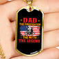 Dad The Firefighter Gift Stainless Steel or 18k Gold Dog Tag 24" Chain-Express Your Love Gifts