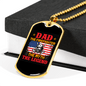 Dad The Firefighter Gift Stainless Steel or 18k Gold Dog Tag 24" Chain-Express Your Love Gifts