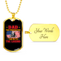 Dad The Firefighter Gift Stainless Steel or 18k Gold Dog Tag 24" Chain-Express Your Love Gifts