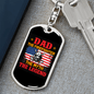 Dad The Firefighter Keychain Stainless Steel or 18k Gold Dog Tag Keyring-Express Your Love Gifts
